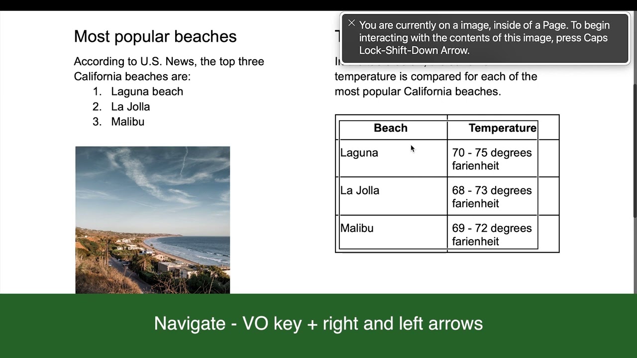 Testing a PDF's accessibility with Mac's VoiceOver basics