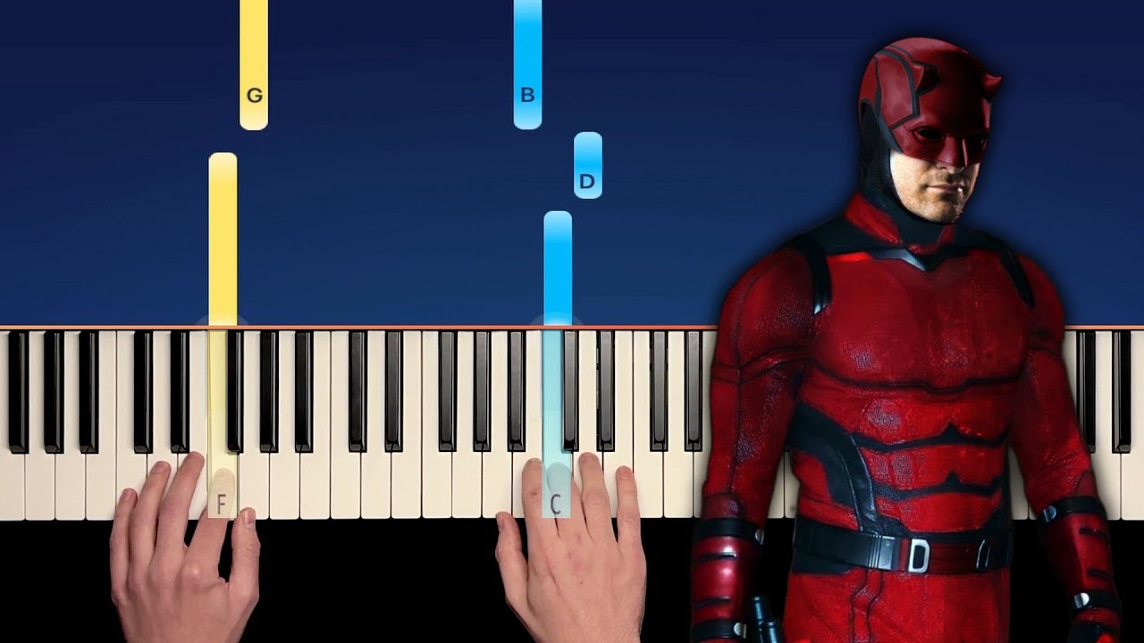 Daredevil Born Again - Main Theme - Easy Piano Tutorial