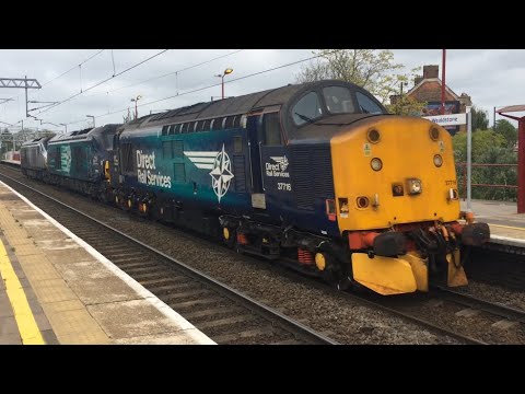 DRS 37716 & 68008 & 68011 Convoy Speeding Through Harrow & Wealdstone 27/4/19