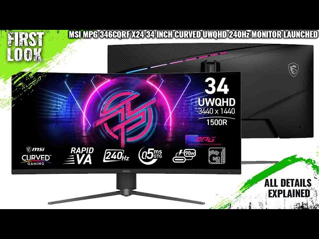 Vídeo relacionado con MSI MPG 346CQRXF X24 Monitor Gaming UWQHD 1500R de 34 Pulgadas 3440 x 1440 VA rápida, 240 Hz, 0,5 ms, DisplayHDR 400, KVM, sin Marco, inclinación, Altura Ajustable, Negro