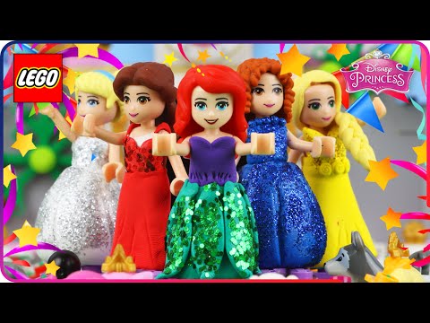 ♥ LEGO Disney Princess DRESS UP CHALLENGE New Legos Dresses for All Princesses