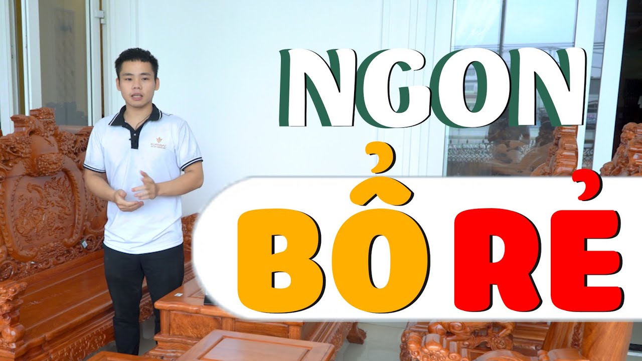 NGON BỔ RẺ | Bộ bàn ghế phòng khách Nghê Bảo Đỉnh tay 12 chất liệu gỗ hương đá