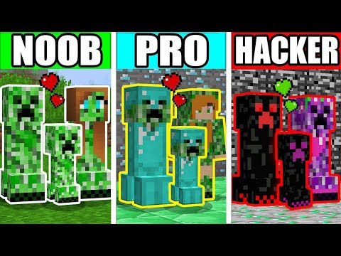 Minecraft NOOB vs PRO vs HACKER : CREEPER FAMILY LOVE BATTLE Challenge in Minecraft (Animation)