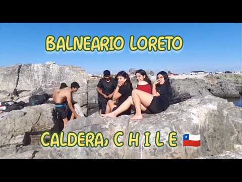Clavados en Balneario Loreto, playas tranquilas y cálidas, Caldera, Chile.