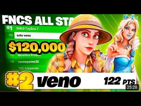 2ND PLACE IN SOLO FNCS ALL-STAR FINALS ($120,000) 🏆 | Veno