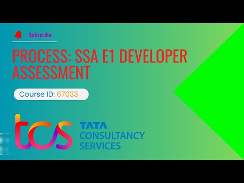 Course ID: 67033 | Process : SSA E1 Developer Assessment Answers | TCS course answers