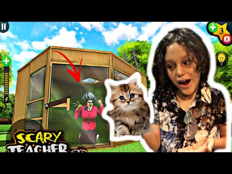 A PROFESSORA ASSUSTADORA PRENDEU UM GATO NA CASA ASSOMBRADA!! (Scary Teacher 3D)