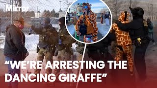 ICE agents PERRER SPRAY and arrest Minneapolis protestors as demonstrations continue