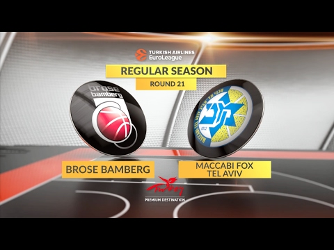 EuroLeague Highlights RS Round 21: Brose Bamberg 90-75 Maccabi FOX Tel Aviv