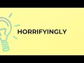 What is the meaning of the word HORRIFYINGLY?