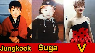 BTS member's transformation from 0 to 28 years.