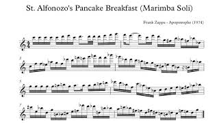 Frank Zappa - St. Alfonzo&#39;s Pancake Breakfast (Marimba Soli with transcription)