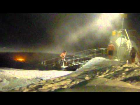 Rauhaniemi sauna and swim into the frozen lake