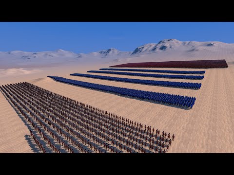 5 LINES OF MEDIEVAL ARMY vs 20000 SPARTANS - Ultimate Epic Battle Simulator UEBS