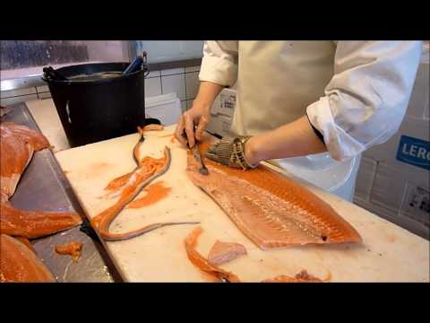 Filleting the salmon