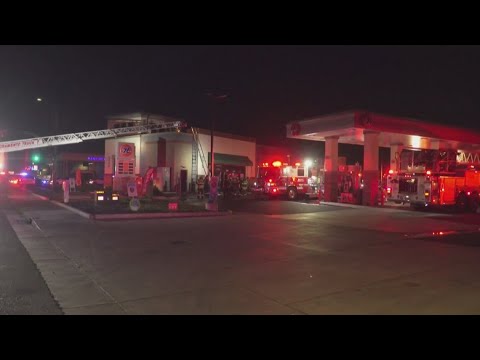76 gas station on Florin Road catches fire
