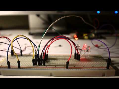 raspberry pi with 8 bit shift register controlled leds
