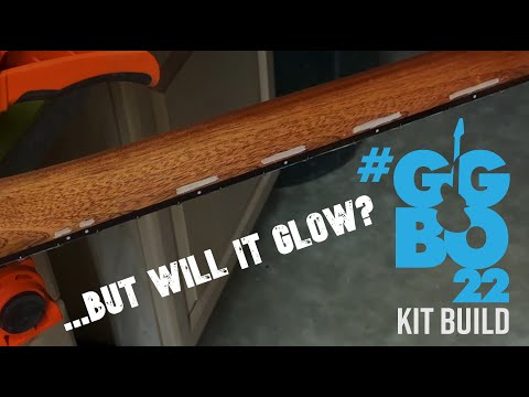 GGB022 Kit Entry - Build Video 2 - Crimson Uncut Multi-Scale Kit - glow in the dark neck inlay