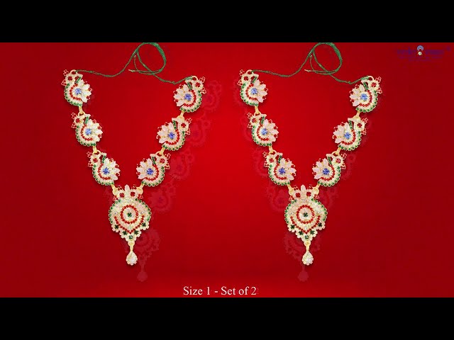 Beautiful Colorful Pavitra Peacock CZ Multi-Stone Mala For Deities video
