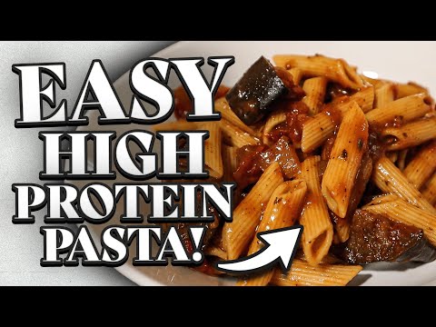 an easy aubergine pasta that's cozy and high protein