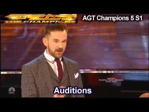 Colin Cloud Mentalist with David Hasselhoff  Audition | America's Got Talent Champions 5 AGT