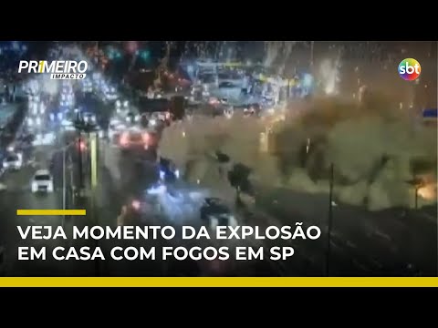 Veja o momento da explosão de casa com fogos de artifício em SP | #PrimeiroImpacto