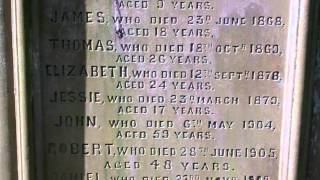 preview picture of video 'John McAra Gravestone Graveyard Monzie Strathearn Perthshire Scotland'