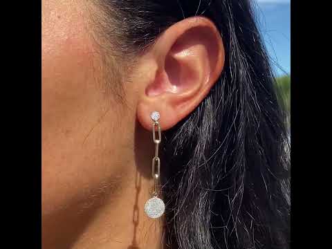 Diamond Disc Paperclip Earrings by Meira T