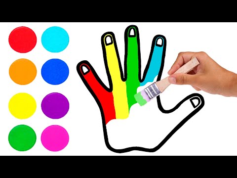 Dibuja y Colorea una Mano de Colores 🤚🏼🌈 Aprende Colores