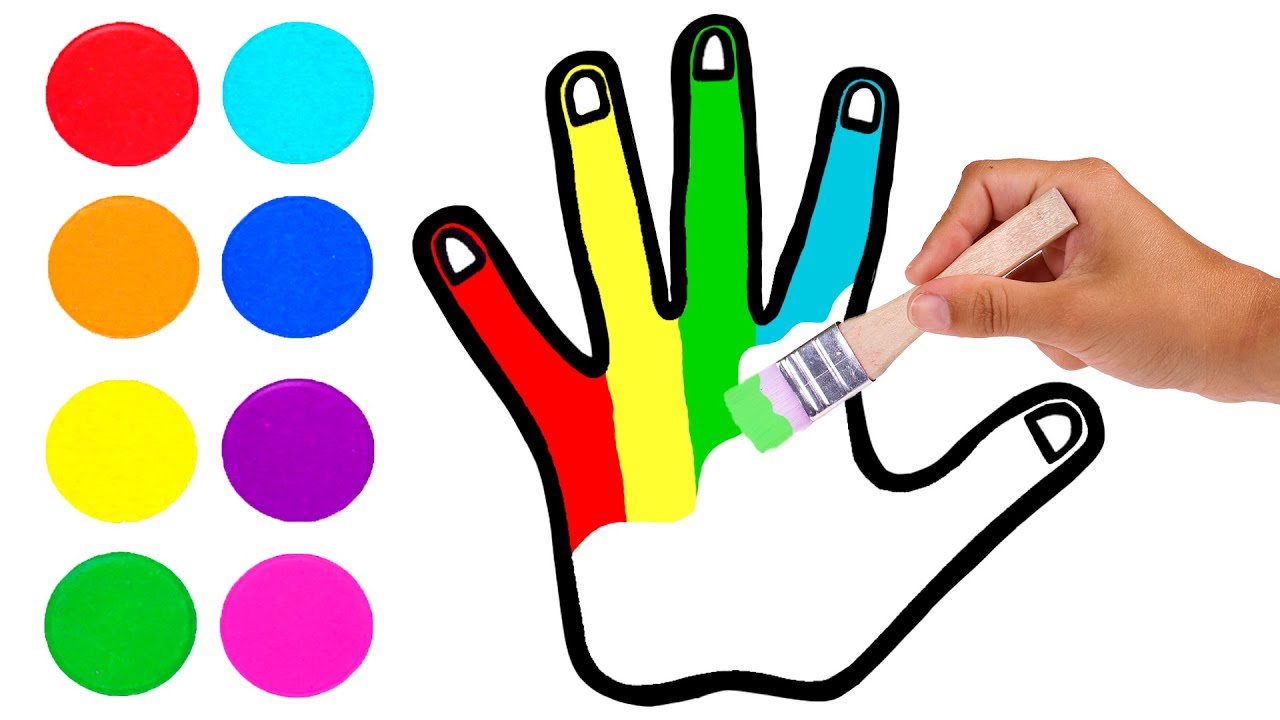 Dibuja y Colorea una Mano de Colores 🤚🏼🌈 Aprende Colores