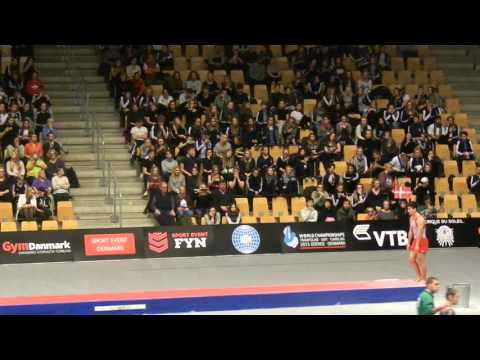 DEN Adam Matthiesen Prelim 1st Pass 2015 World Champs Tumbling