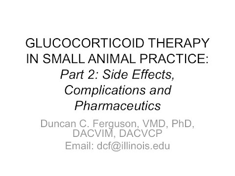 Glucocorticoids in Small Animal Practice: Side Effects, Complications and Pharmaceutics
