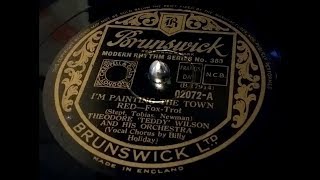 Teddy Wilson and Billie Holiday ~ I'm Painting The Town Red Brunswick HMV 102D Gramophone