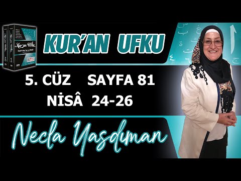 81. KUR'AN SAYFASI Kelime Meali,İ'râbı,Kısa Tefsiri (NİSÂ 24 - 26) Necla Yasdıman Kur'an Ufku