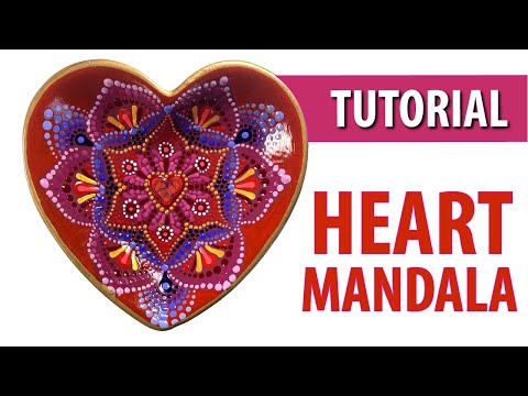 How to paint dot mandalas - Heart Dish - Easy Dotting TUTORIAL