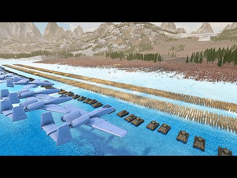 WW2 ALLIED FORCES & A-10 THUNDERBOLT II vs 4,000,000 ZOMBIES - Ultimate Epic Battle Simulator 2