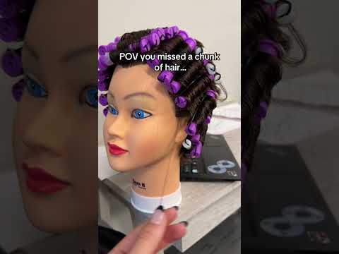 We’ve all done it as a cos student #beautyschool #perm #hair #cosmetology #relatable #perming