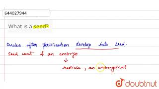 What is a seed?  | 9 | SEEDS - STRUCTURE AND GERMINATION  | BIOLOGY | ICSE | Doubtnut
