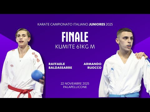 🥋Karate 👉 RAFFAELE BALDASSARRE vs ARMANDO RUOCCO 🥇 finale Kumite -61kgM Juniores 2025