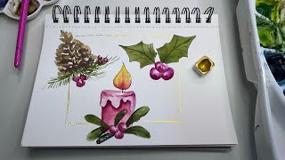Holiday Watercolor for Beginners ❄️ 3 Simple Pieces You Can Add to Any Artwork