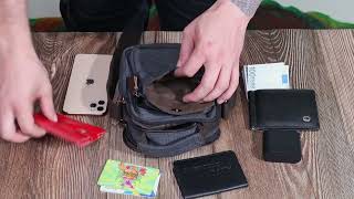 Компактна чоловіча сумка із щільного текстилю Vintage 22218 чорний