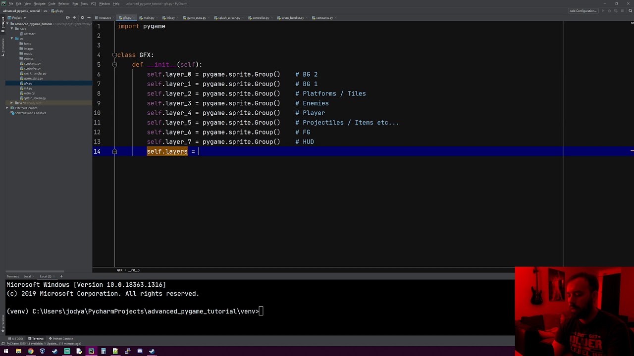 Advanced Pygame For Scalable Games Part 2 - Game State, Graphics, and EventHandler Objects