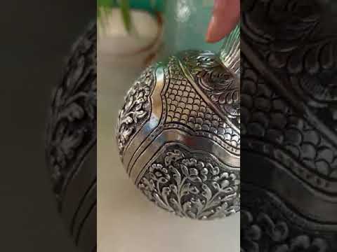 Shree Antiques & Handicrafts Fine Carved Silver Replica Kalash