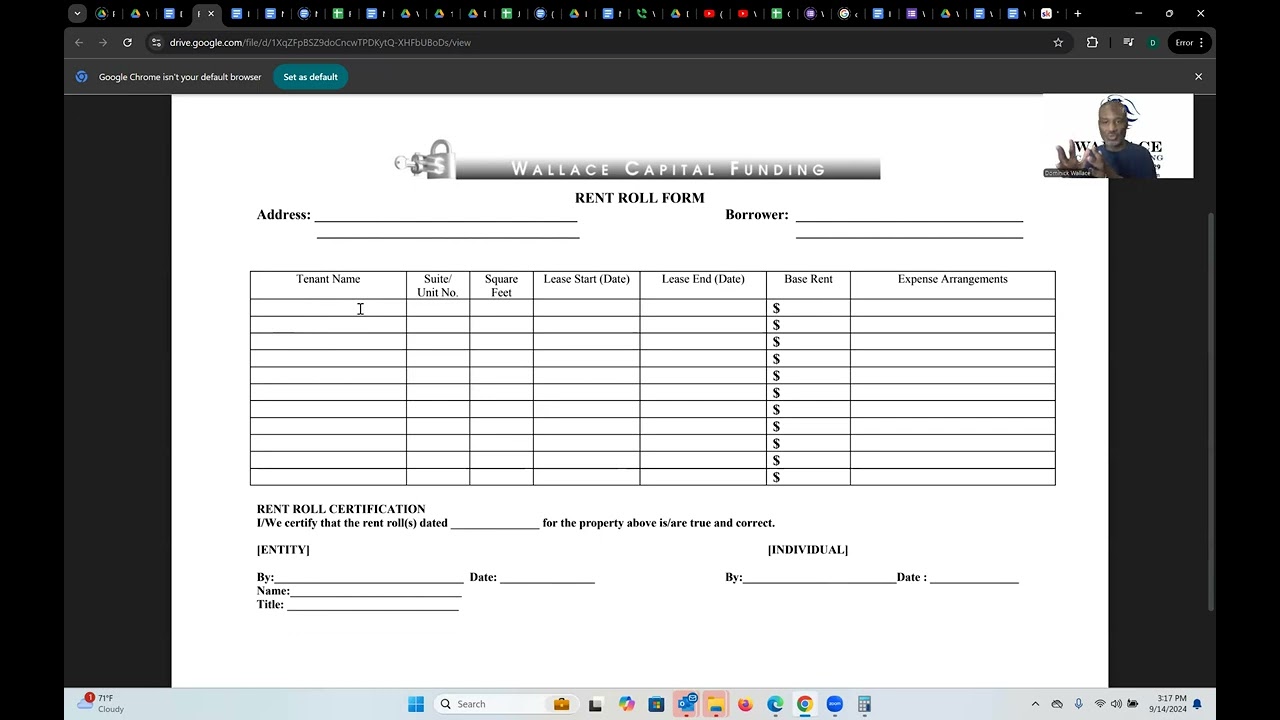 Rent Roll Instructional Video:  How to complete a Rent Roll for a commercial real estate loan!