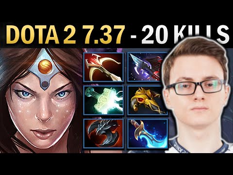 Mirana Gameplay Miracle with 20 Kills and Mjolnir - Dota 2 7.37