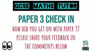 Final GCSE Maths Paper 3 Check-In: Share Your Experience Using TGMT! 🧮