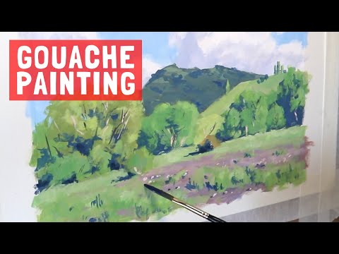How to Paint a LANDSCAPE in GOUACHE