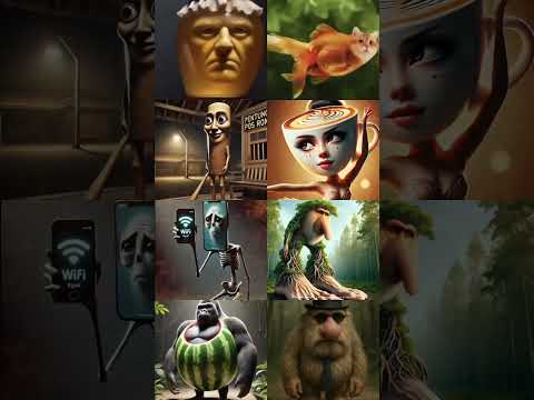 Italian brainrot characters singing "Mm"