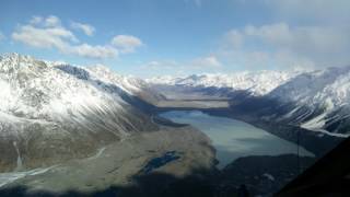 Helicopter flight near Mount Cook