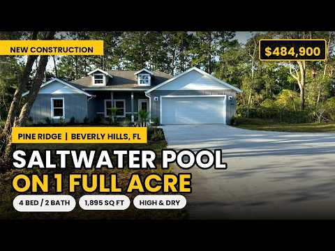 Pine Ridge New Construction | 4 Bed Saltwater Pool Home on 1 Acre MLS#856450
